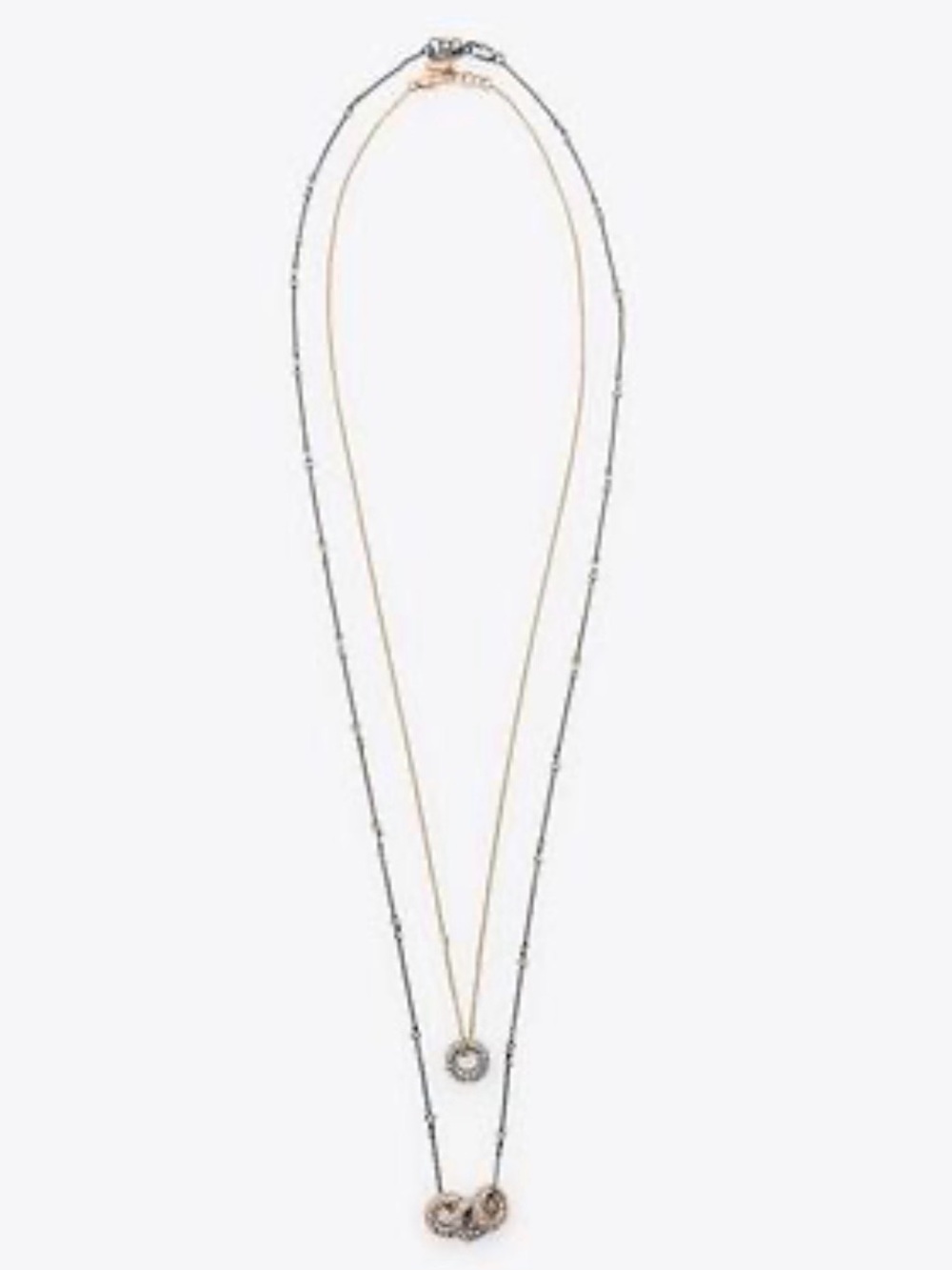 Zara Layered Gold and Silver Pendant Necklace - Two-Tone Jewelry